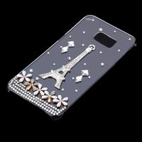 Luxury Cute 3D Glitter Handmade Crystal Bling Diamond Clear Transparent Hard PC Case for Samsung Galaxy S6 Edge Plus 5.7\