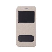 Luxury Slim Flip Leather Dual Double View Window Maze Grain Case Hard Back Cover Protective Shell for Apple iPhone 6 4.7\