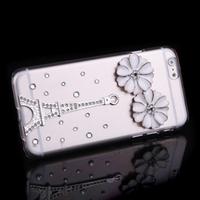 luxury clear transparent crystal bling rhinestone diamond silver flowe ...