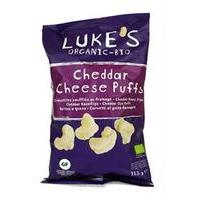 lukes organics organic cheddar puffs 113g