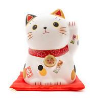 Lucky Cat Large Coin Bank - White