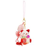 Lucky Cat Key Chain - Pink Hues
