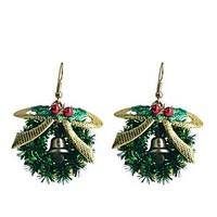 Lureme Fashion Baking Varnish Bowknot Christmas Ring Alloy Drop Earrings