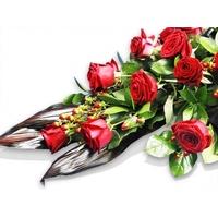 Luxury Red Rose Funeral Casket S...