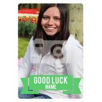 lucky green banner photo upload card