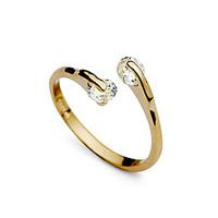 LuremeFashion Semi-open Style Double Cubic Zircon Engagement Ring 18k Gold Jewelry Perfect Gift For Women