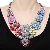 Luxury Shourouk Chain Chunky Necklace Flower Statement Necklace