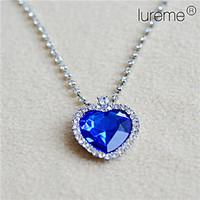 luremetitanic ocean blue love pendant necklace