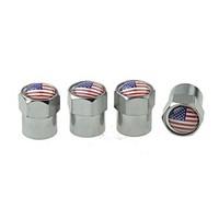 Luxury Car Tire National Flag Copper Valves Decoration Cap (USA 4 Pieces Per Pack)