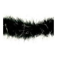 Lurex Marabou Feather Trimming Black & Silver