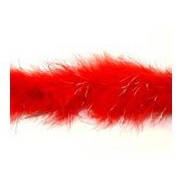 Lurex Marabou Feather Trimming Red & Silver