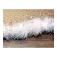 Lurex Marabou Feather Trimming White & Silver
