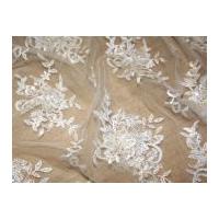 Lucinda Beaded Allover Scalloped Couture Bridal Lace Fabric Ivory