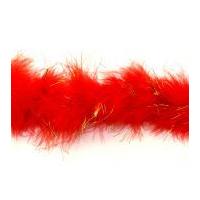 Lurex Marabou Feather Trimming Red & Gold