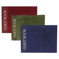 Luxury Cover with Gold Foil Print Guest Book - Hunter Green