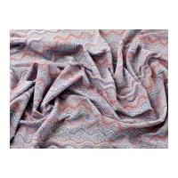 Lurex Glitter Wave Print Stretch Jersey Dress Fabric Lilac