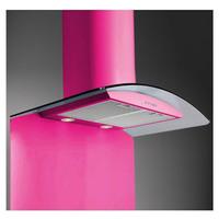 luxair la110 cvd pk 110cm cvd curved glass cooker hood in matt pink