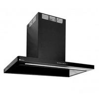 luxair la80 lin bk 80cm linea slim line glass cooker hood in matt blac