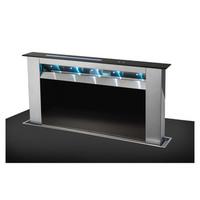 Luxair LA90 TUR DWN 90cm DWN Turbo Down Draft Hood in St Steel Blk Gla