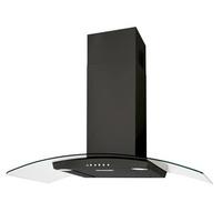 Luxair LA70 VAL BLK 70cm VALORE Curved Glass Cooker Hood in Matt Black