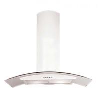 luxair la90 cvdi wh 90cm cvd curved island glass cooker hood in matt w