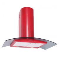 luxair la70 cvd rd 70cm cvd curved glass cooker hood in matt red