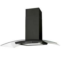 Luxair LA90 VAL BLK 90cm VALORE Curved Glass Cooker Hood in Matt Black