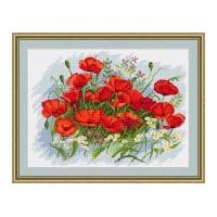 Luca-S Counted Petit Point Cross Stitch Kit Poppies