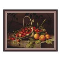 luca s counted petit point cross stitch kit strawberry pear basket 33c ...
