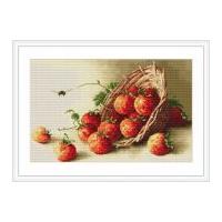 luca s counted petit point cross stitch kit basket of strawberries 24c ...
