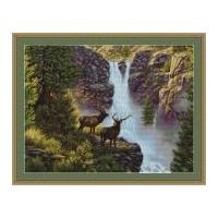 Luca-S Counted Petit Point Cross Stitch Kit Waterfall 35cm x 26cm