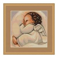 Luca-S Counted Petit Point Cross Stitch Kit Infant Sleeping 10cm