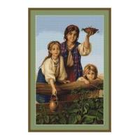 Luca-S Counted Petit Point Cross Stitch Kit Berries 24cm x 38cm