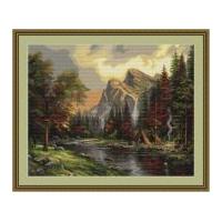 Luca-S Counted Petit Point Cross Stitch Kit Mountain Picnic 35cm x 28cm