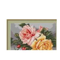 Luca-S Counted Petit Point Cross Stitch Kit Roses 24.5cm x 18cm