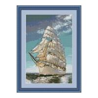 Luca-S Counted Petit Point Cross Stitch Kit Tall Ship I