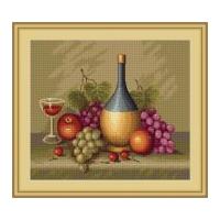 Luca-S Counted Petit Point Cross Stitch Kit Still Life with Grapes 23cm x 20cm