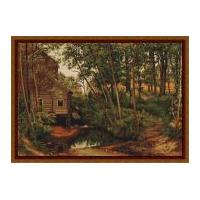 Luca-S Counted Petit Point Cross Stitch Kit Cabin In Woods 34.5cm x 24cm