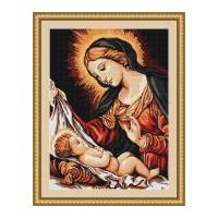 Luca-S Counted Petit Point Cross Stitch Kit Mother & Child