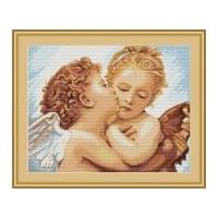 Luca-S Counted Petit Point Cross Stitch Kit First Kiss Detailed 26cm x 20cm