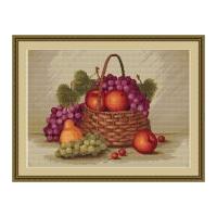 Luca-S Counted Petit Point Cross Stitch Kit Still Life with Apples 27cm x 20cm
