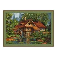 Luca-S Counted Petit Point Cross Stitch Kit Old House in the Forest 38cm x 26cm