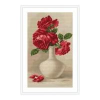 Luca-S Counted Petit Point Cross Stitch Kit Red Roses 18cm x 28cm