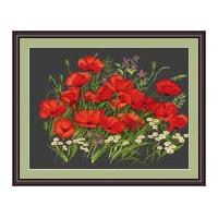 Luca-S Counted Petit Point Cross Stitch Kit Poppies II