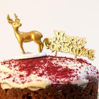 Luxury Boxed Gold Stag Resin Topper and Motto