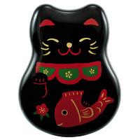 lucky cat bento lunch box with fork black