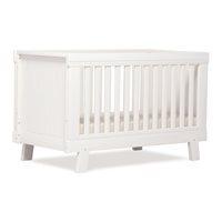lucia convertible plus baby cot toddler bed in white