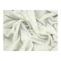 Lurex Stripe Ribbed Stretch Jersey Dress Fabric White & Silver