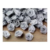 Lurex Rose Flowers Silver