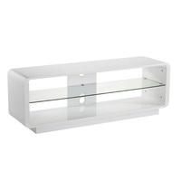 Lucia LCD TV Stand Large In High Gloss White With Glass Shelf